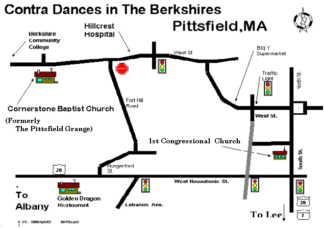 Directions to the Contra Dances in Pittsfield, MA